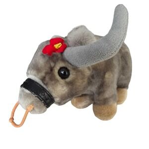 Cute Okinawa Plush Water Buffalo Horned Animal Toy Bull Ox Animal